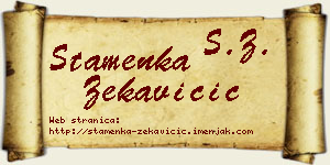 Stamenka Zekavičić vizit kartica